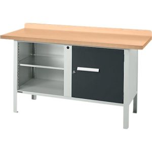 Kastenwerkbank Schäfer Shop Select PWi 150-1, mitteldichte Faserplatte (MDF), bis 750 kg, B 1500 x T 680 x H 838 mm, Anthrazit