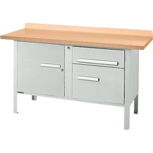 Kastenwerkbank Schäfer Shop Select PWi 150-3, mitteldichte Faserplatte (MDF), bis 750 kg, B 1500 x T 680 x H 838 mm, Lichtgrau