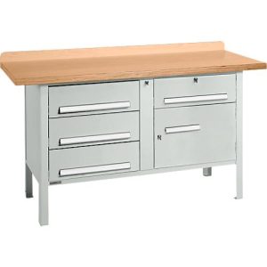 Kastenwerkbank Schäfer Shop Select PWi 150-5, Buche Multiplexplatte, bis 750 kg, B 1500 x T 700 x H 840 mm, Lichtgrau