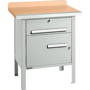 Kastenwerkbank Schäfer Shop Select PWi 75-0, Buche-Dekor Multiplexplatte, mit Stahlkante, bis 750 kg, B 750 x T 700 x H 840 mm