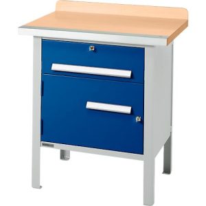 Kastenwerkbank Schäfer Shop Select PWi 75-0, Buche-Dekor Multiplexplatte, mit Stahlkante, bis 750 kg, B 750 x T 700 x H 840 mm