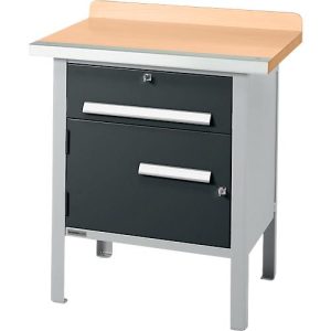 Kastenwerkbank Schäfer Shop Select PWi 75-0, Buche-Dekor Multiplexplatte, mit Stahlkante, bis 750 kg, B 750 x T 700 x H 840 mm