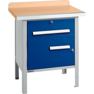 Kastenwerkbank Schäfer Shop Select PWi 75-0, Buche-Dekor Multiplexplatte, mit Stahlkante, bis 750 kg, B 750 x T 700 x H 840 mm