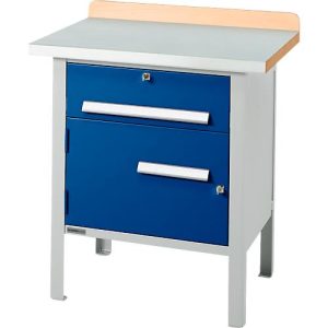 Kastenwerkbank Schäfer Shop Select PWi 75-0, ESD, Buche-Dekor Multiplexplatte, mit Stahlabdeckung, bis 750 kg, B 750 x T 700 x H 840 mm