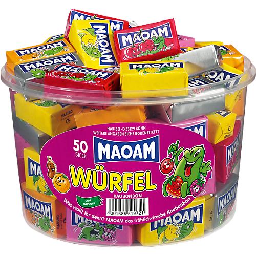 Kaubonbons Haribo Maoam, 1 Dose mit 50 Würfeln