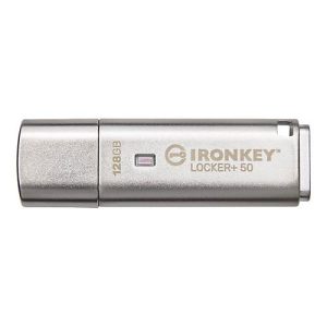 Kingston IronKey Locker+ 50 – USB-Flash-Laufwerk – verschlüsselt – 128 GB – USB 3.2 Gen 1