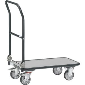 Klappwagen, Stahl/Holz, bis 250 kg, 720 x 450 mm, TPE-Bereifung, anthrazitgrau