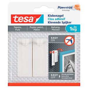 Klebenagel tesa®, für Tapete & Putz, Haftkraft bis 1 kg, ablösbar, 2 Stück