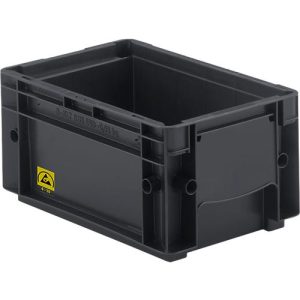 Kleinladungsträger R-KLT 3115 ESD, Kunststoff, B 300 x T 200 mm, bis 20 kg, schwarz ableitend