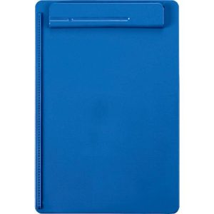 Klemmbrett MAUL MAULgo Recycling, A4, Klemmweite 8 mm, mit Papieranschlag links & Cliphalter für Schreibgeräte, 90 % Recycling-Kunststoff, blau