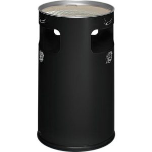 Kombi-Ascher VAR, rund, 69 l, für Innen & Außen, mit Sieb & Kantenschutz, Ø 420 x H 750 mm, Stahlblech, anthrazit