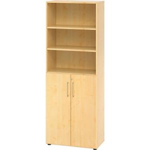 Kombischrank Breno, 6OH, Schrank- und Regalelement, abschließbar, B 800 x T 420 x H 2156 mm, Spanplatte, Ahorn/Ahorn
