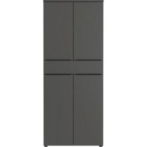 Kombischrank Porto, 1 Schublade, 4 Türen und 3 Einlegeböden, 4 OH, B 810 x T 400 x H 1970 mm, graphit