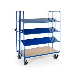 Kommissionierwagen mit 3 doppelseitigen 20°-Auflageebenen