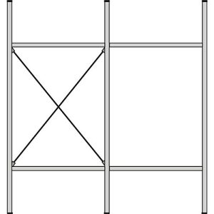 Komplettregal MBR 3000, Anbaufeld, 3 schräge Fachebene, 1536 x 400 x 1004 mm