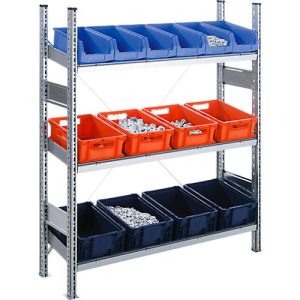 Komplettregal SBR 3000, Anbaufeld, 3 schräge Fachebene, 1536 x 400 x 995 mm