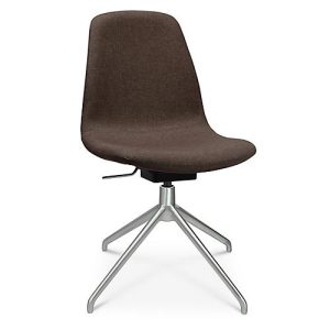 Konferenzsessel Topstar Sitness Life 1.1, dreh-/sitzhöhenverstellbar, ohne Armlehnen, B 460 x T 390 x H 450-480 mm, 4-Fußgestell, Alu matt & Stoff, d.braun