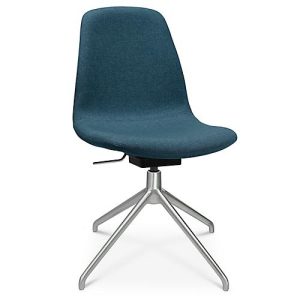 Konferenzsessel Topstar Sitness Life 1.1, dreh-/sitzhöhenverstellbar, ohne Armlehnen, B 460 x T 390 x H 450-480 mm, 4-Fußgestell, Alu matt & Stoff, petrol