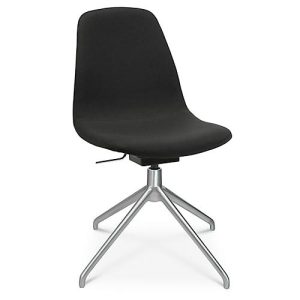 Konferenzsessel Topstar Sitness Life 1.1, dreh-/sitzhöhenverstellbar, ohne Armlehnen, B 460 x T 390 x H 450-480 mm, 4-Fußgestell, Alu matt & Stoff, schwarz