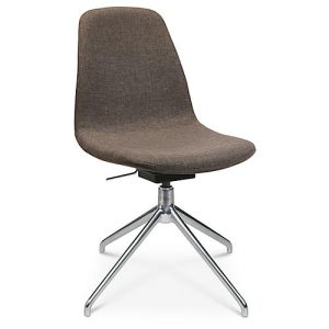 Konferenzsessel Topstar Sitness Life 1.1, dreh-/sitzhöhenverstellbar, ohne Armlehnen, B 460 x T 390 x H 450-480 mm, 4-Fußgestell, Alu poliert & Stoff, braun