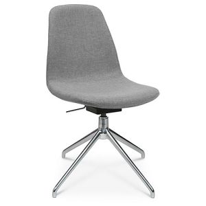 Konferenzsessel Topstar Sitness Life 1.1, dreh-/sitzhöhenverstellbar, ohne Armlehnen, B 460 x T 390 x H 450-480 mm, 4-Fußgestell, Alu poliert & Stoff, h.grau