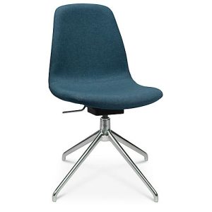 Konferenzsessel Topstar Sitness Life 1.1, dreh-/sitzhöhenverstellbar, ohne Armlehnen, B 460 x T 390 x H 450-480 mm, 4-Fußgestell, Alu poliert & Stoff, petrol