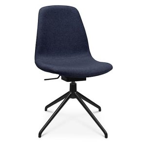 Konferenzsessel Topstar Sitness Life 1.1, dreh-/sitzhöhenverstellbar, ohne Armlehnen, B 460 x T 390 x H 450-480 mm, 4-Fußgestell, Alu schwarz-matt & Stoff, d.blau