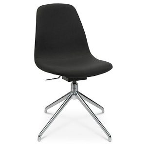 Konferenzsessel Topstar Sitness Life 1.1, dreh-/sitzhöhenverstellbar, ohne Armlehnen, B 460 x T 390 x H 480-510 mm, 4-Fußgestell, Stahl verchromt & Stoff, schwarz