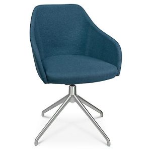 Konferenzsessel Topstar Sitness Life 2.1, dreh-/sitzhöhenverstellbar, Armlehnen, B 350-480 x T 460 x H 460-490 mm, 4-Fußgestell, Alu matt & Stoff, petrol