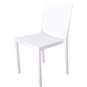 Konferenzstuhl Florence, stapelbar bis 4 Stück, UV- & wasserbeständig, Sitzhöhe 460 mm, L 560 x B 460 x H 820 mm, Polypropylen, weiß, 4 Stück