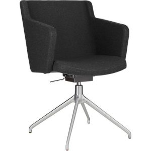 Konferenzstuhl Sitness 1.0, dreidimensionale Sitzfläche, höhenverstellbar, drehbar, anthrazit