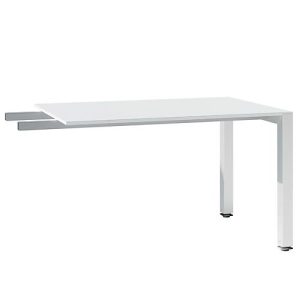 Konferenztisch SOLUS PLAY, bis 8 Personen, Rechteck, Vierkantrohr, B 2400 x T 1000 x H 720-820 mm, weiß/alusilber