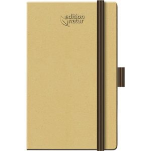 Korsch Buchkalender Times Big 12 2025, Kalendarium in D/GB, Natureinband, B 130 x H 210 mm, braun