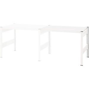 Kreativ-Tisch ORDO Professional, Anbautisch, multifunktional, herausnehmbare Schreibfläche, mobil, B 1010 x T 635 x H 825 mm, Stahl, verkehrsweiß RAL 9016