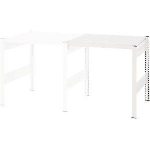 Kreativ-Tisch ORDO Professional, Anbautisch, multifunktional, herausnehmbare Schreibfläche, mobil, B 760 x T 635 x H 825 mm, Stahl, verkehrsweiß RAL 9016
