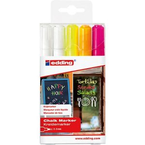 Kreidemarker edding 4095, 2-3 mm, neonfarben, 5 Stück