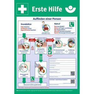 Kunststoff-Schild ‚Erste-Hilfe-Anleitung‘, 590 x 410 mm