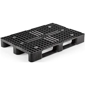 Kunststoffpalette, L 1200 x B 800 x H 145 mm, 4-seitg einfahrbar, 3 Kufen, Antirutschkante, bis 5000 kg, 5 Stück