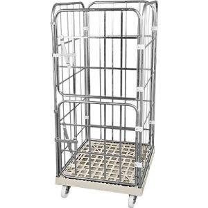 Kunststoffrollplatte mit 2 Seitengittern, grau RAL7032