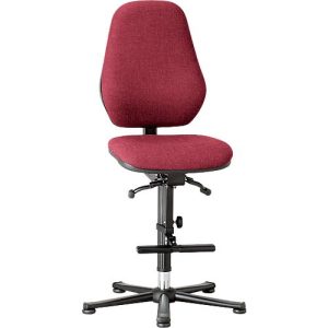 Labordrehstuhl Basic, mit Aufstiegshilfe, Stoffpolster, Duotec rot