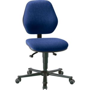 Labordrehstuhl LEANOS 9133, mit Rollen, Stoffpolster, Duotec blau