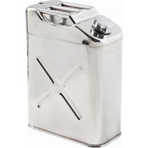Lager- und Transportkanister, Edelstahl 1.4301 poliert, 20 l, B 170 x T 340 x H 470 mm, Schraubverschluss, Belüftungsventil