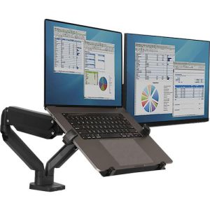 Laptop-Halterung für Monitorarme Fellowes®, universell für 1 Notebook bis 17′ & bis 4,5 kg, ergonomisch, zu 97 % recycelbar, schwarz