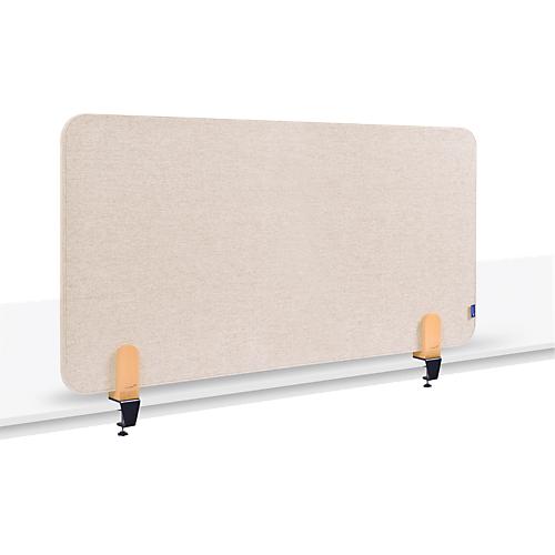 Legamaster Akustik-Tischtrennwand Elements, PET-Kern, Stoffoberfläche pinnbar, inkl. 2 Tischklemmen, B 800 x H 600 x T 21 mm, soft beige