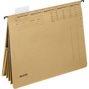 Leitz Alpha® Hängehefter 1983 mit 4 Klebestreifen und 3 Fächern, A4, Naturbraun