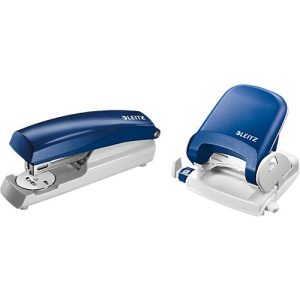 LEITZ® Bürolocher 5005 + Heftgerät 5500 SET, blau