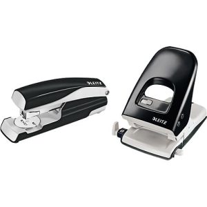 LEITZ® Bürolocher 5138 + Heftgerät 5522 SET, schwarz