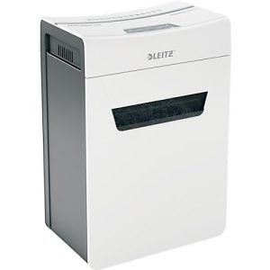 Leitz IQ 10X Protect Premium Aktenvernichter P4, Partikelschnitt 4 x 40 mm, 18 l, 10 Blatt Schnittleistung, Anti-Papierstau-Technologie, weiß