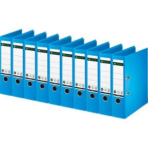 LEITZ® Ordner 1007/1008, DIN A4, Rückenbreite 80 mm, 10 Stück, hellblau