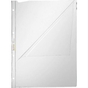 LEITZ Prospekthülle 4744, DIN A4, oben und links offen, 10 Stück, glasklar, transparent